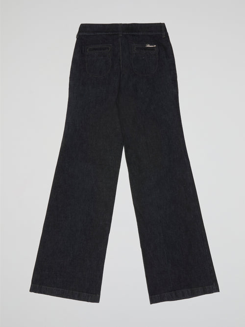 Black Wide Denim Pants