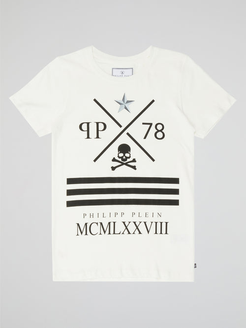 Rebel 1978 White Graphic Tee