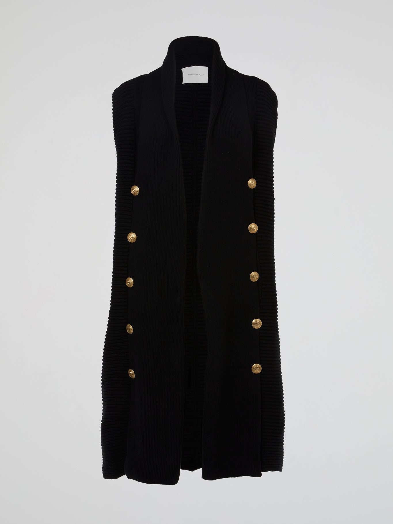 Black Double-Breasted Knit Vest