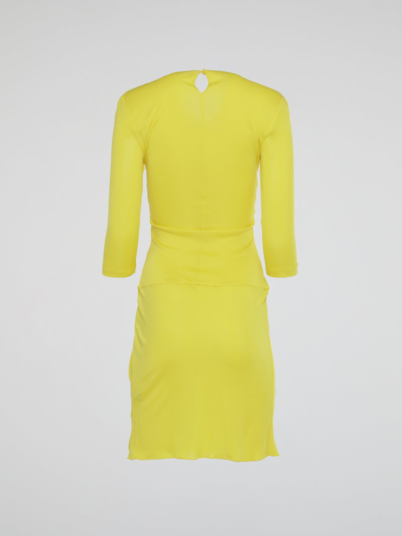 Yellow Plunge Mini Dress