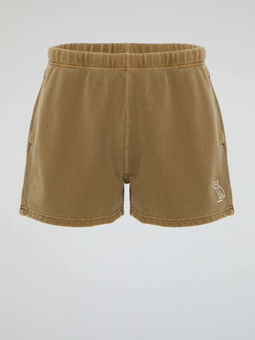 Brown Garment Dye Shorts