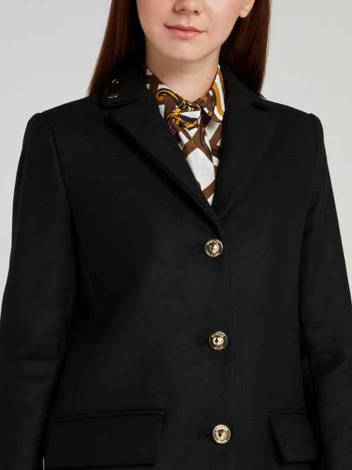 Black Embellished Long Coat