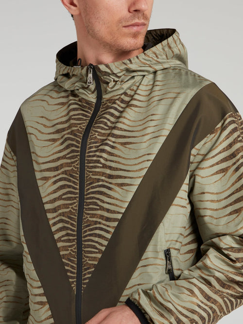 Tiger Print Drawstring Jacket