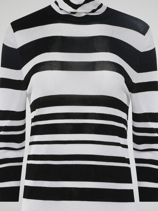 Step into the world of timeless fashion with the Striped Turtle Neck Sweatshirt by Roberto Cavalli, where comfort effortlessly meets sophistication. Crafted with meticulous precision, this luxurious sweatshirt features bold stripes that accentuate your impeccable style. Whether lounging at home or out on the town, this statement piece is bound to turn heads and wrap you in a cloud of elegance.