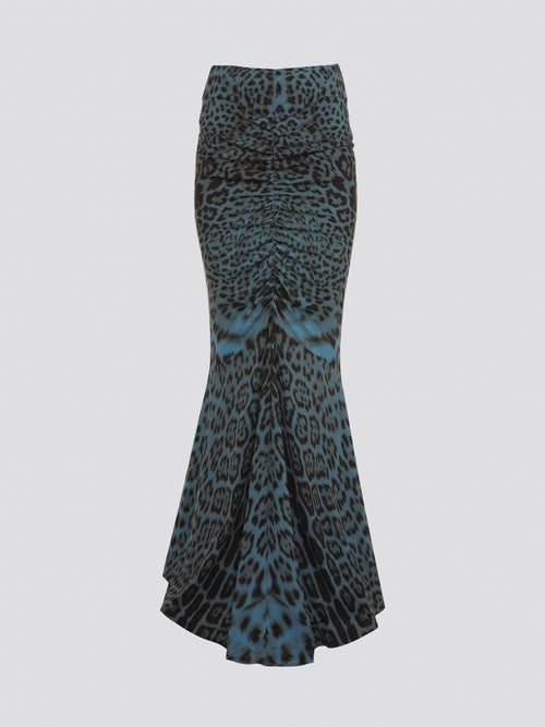 Embrace your wild side with Roberto Cavalli's Leopard Print Ruched Maxi Skirt. This statement piece features a bold and fierce print that will turn heads wherever you go. The ruched detailing adds a touch of glamour and elegance to this must-have skirt. Stand out from the crowd and unleash your inner fashionista with this show-stopping piece from Roberto Cavalli.