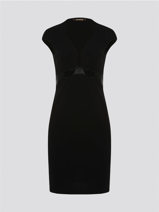 Step into the spotlight and command attention in this stunning Black Embellished Bodycon Dress from Roberto Cavalli. The intricate embellishments and figure-hugging silhouette will have all eyes on you, making you stand out from the crowd at any event. Elevate your wardrobe with this luxurious and unique piece that exudes glamour and confidence.