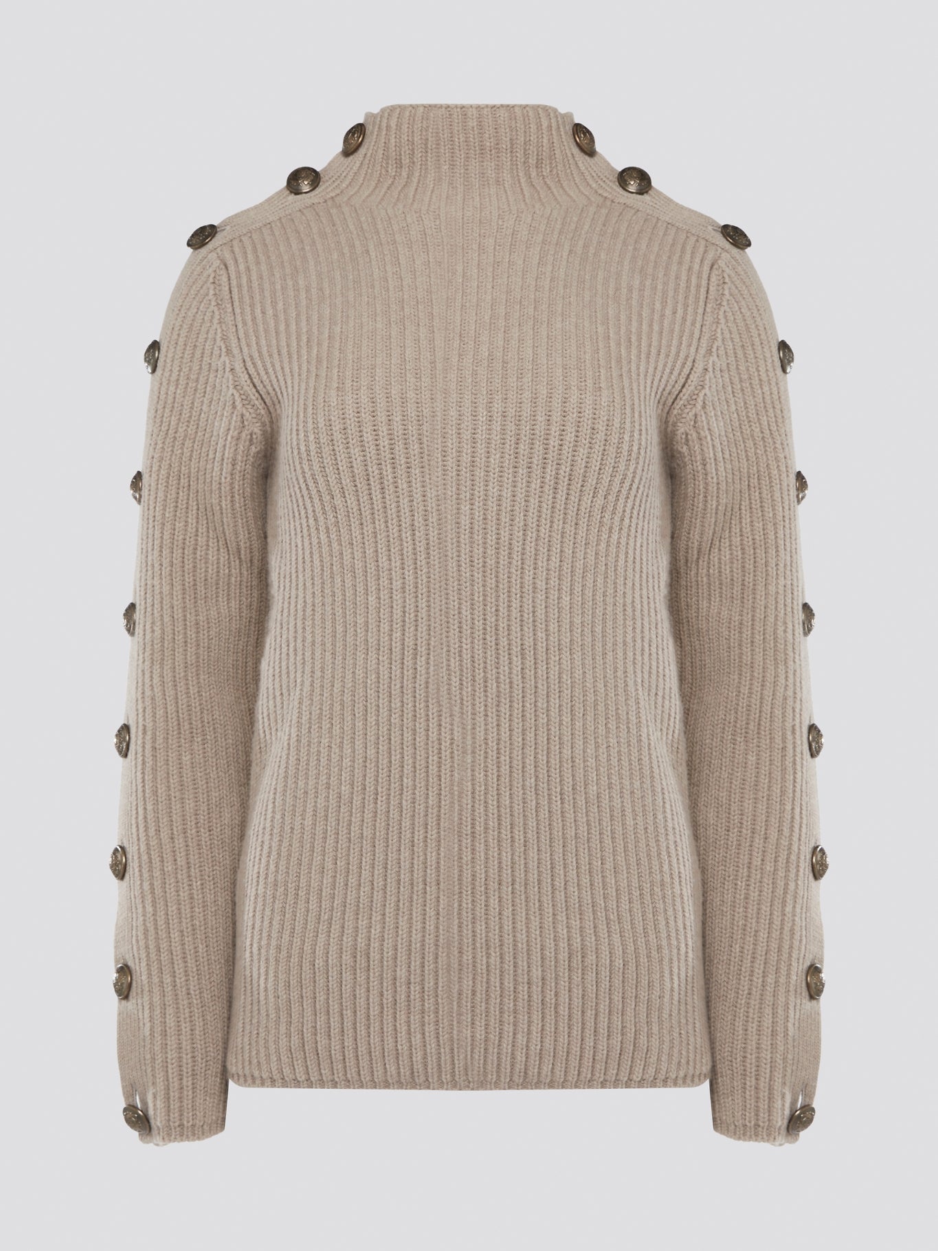 Elevate your sweater game with the luxurious Brown Button Detailed Sweater from Roberto Cavalli. This statement piece features intricate button detailing on the sleeves, adding a touch of sophistication and flair to your look. Stay cozy and stylish in this must-have staple for your fall and winter wardrobe.
