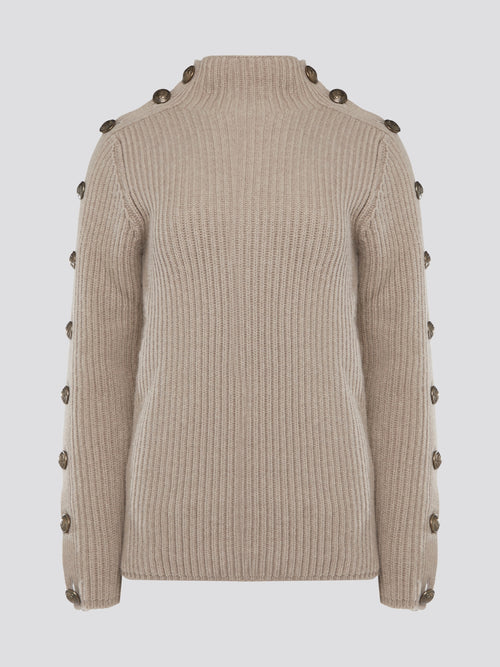 Elevate your sweater game with the luxurious Brown Button Detailed Sweater from Roberto Cavalli. This statement piece features intricate button detailing on the sleeves, adding a touch of sophistication and flair to your look. Stay cozy and stylish in this must-have staple for your fall and winter wardrobe.