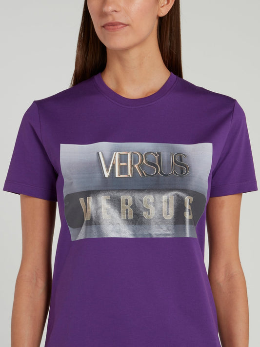 Purple Logo Crewneck T-Shirt