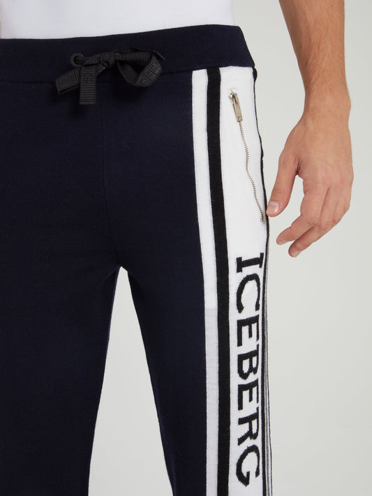 Navy Knitted Wool Pants