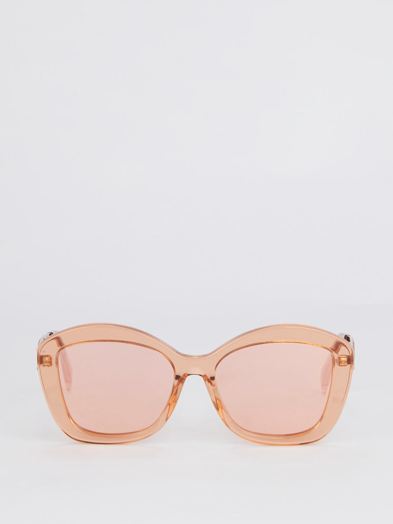 Pink Square Framed Sunglasses