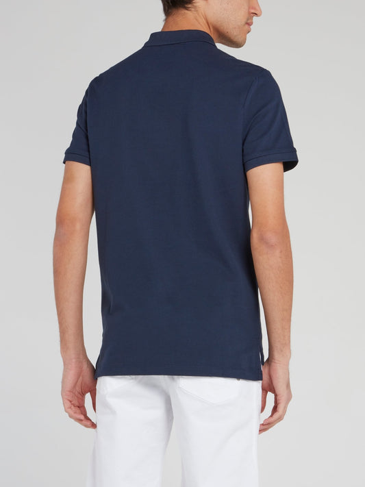 Navy Logo Embroidered polo Shirt