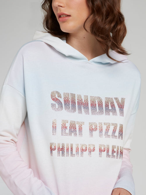 Rainbow Studded Statement Hooded Sweatshirt