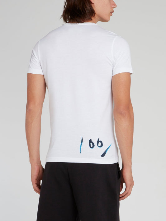 Snoopy White Logo Cotton T-Shirt