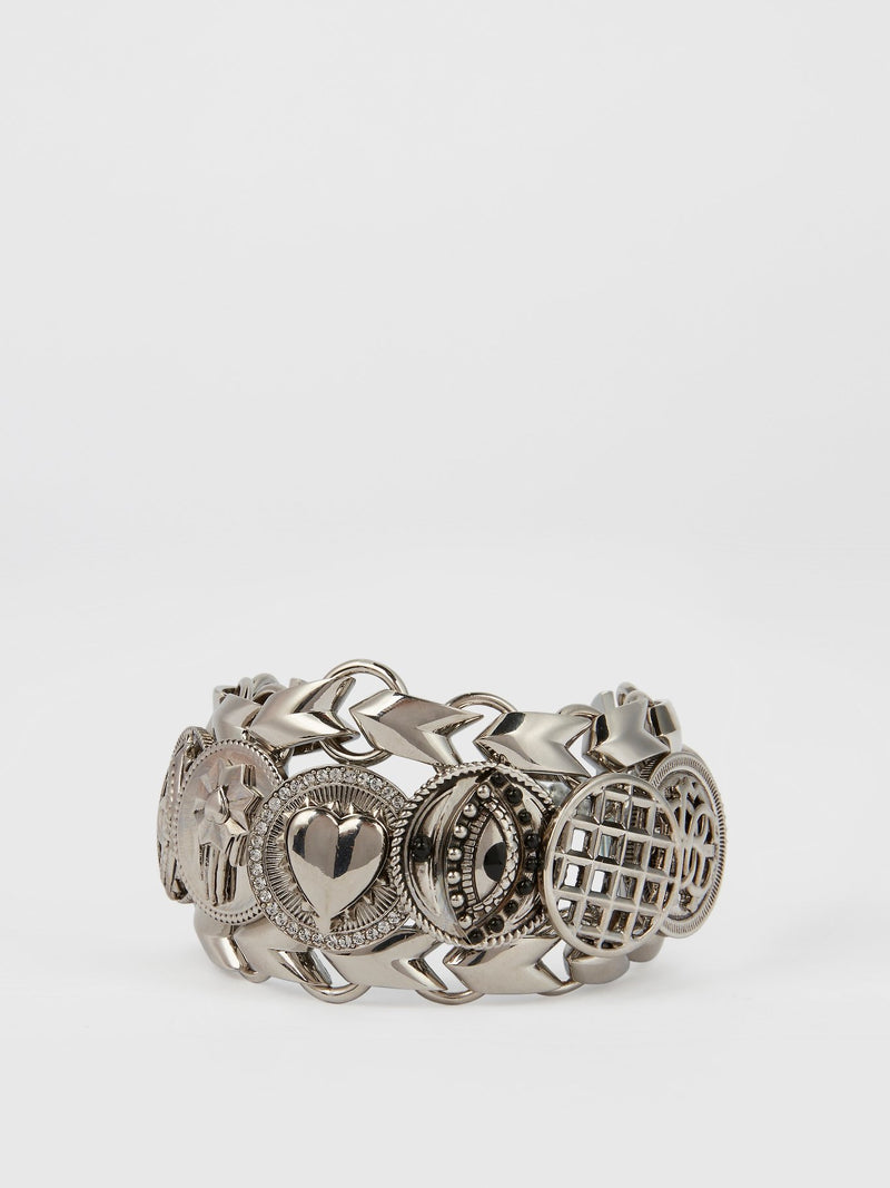Silver Monogram Link Bracelet