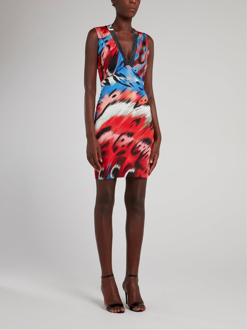 Red Plunge Mini Dress