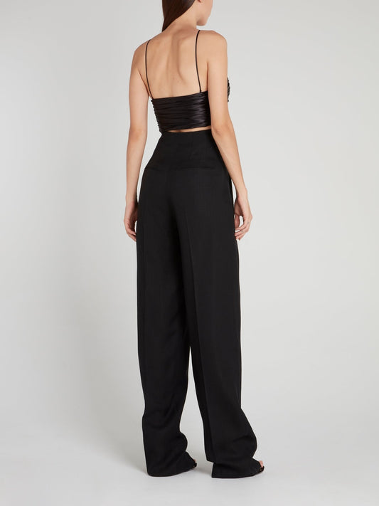 Black Halter Palazzo Pants Suit
