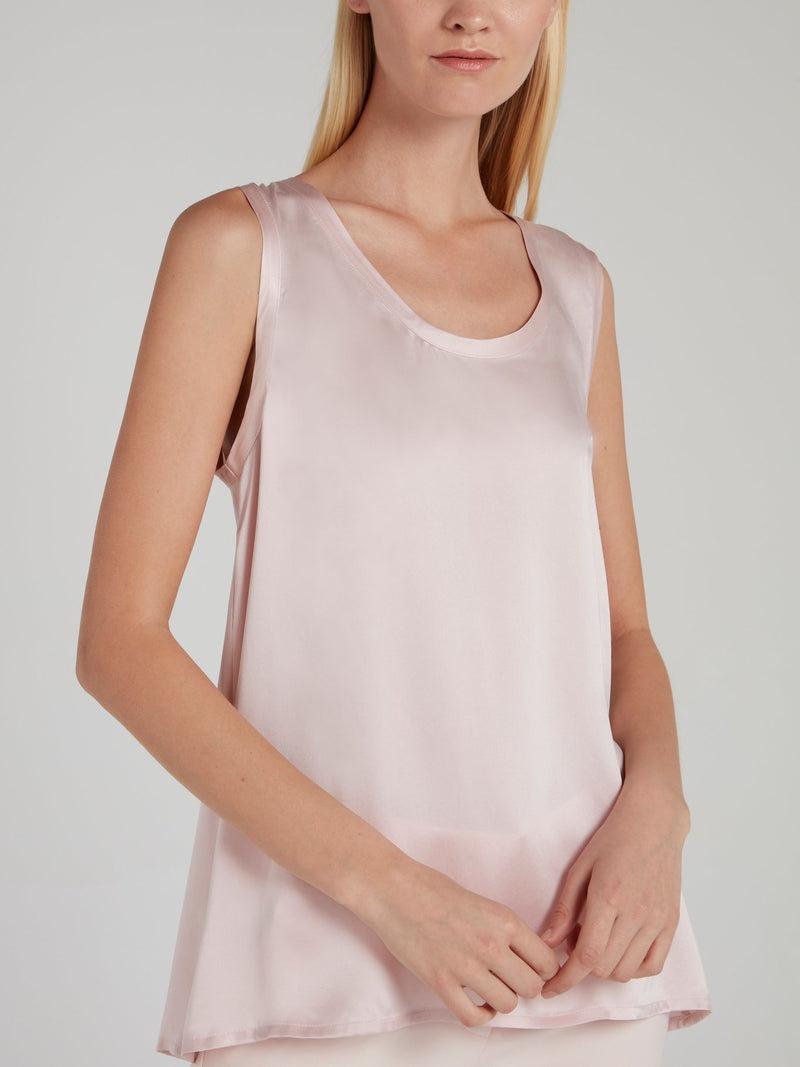 Pink Silk Tank Top