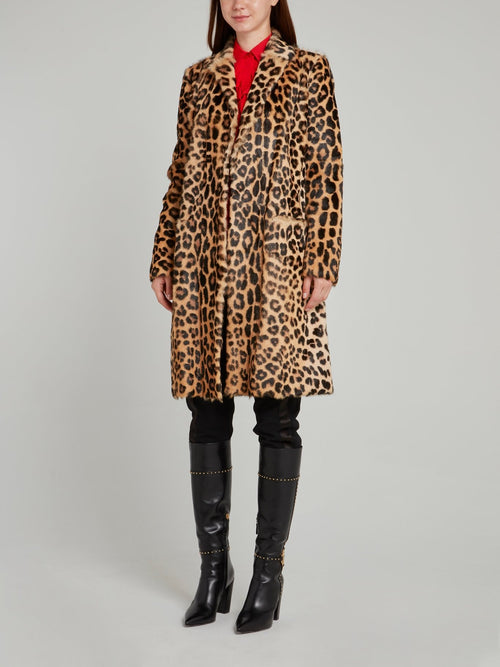 Leopard Effect Fur Coat