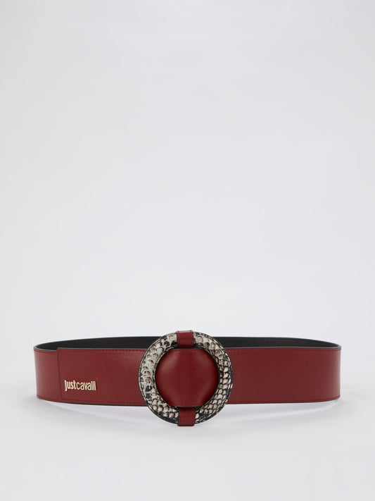 Burgundy Snake Ring Belt