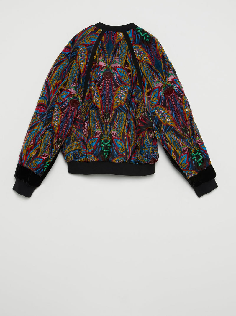 Tropical Print Bomber Jacket