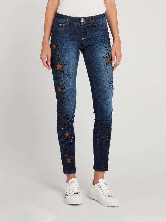 Keira Syll Navy Studded Jeggings