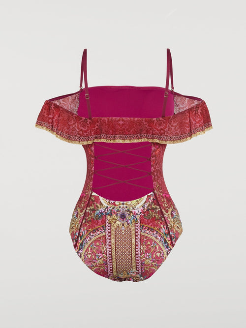 Off-The-Shoulder One Piece Swimsuit