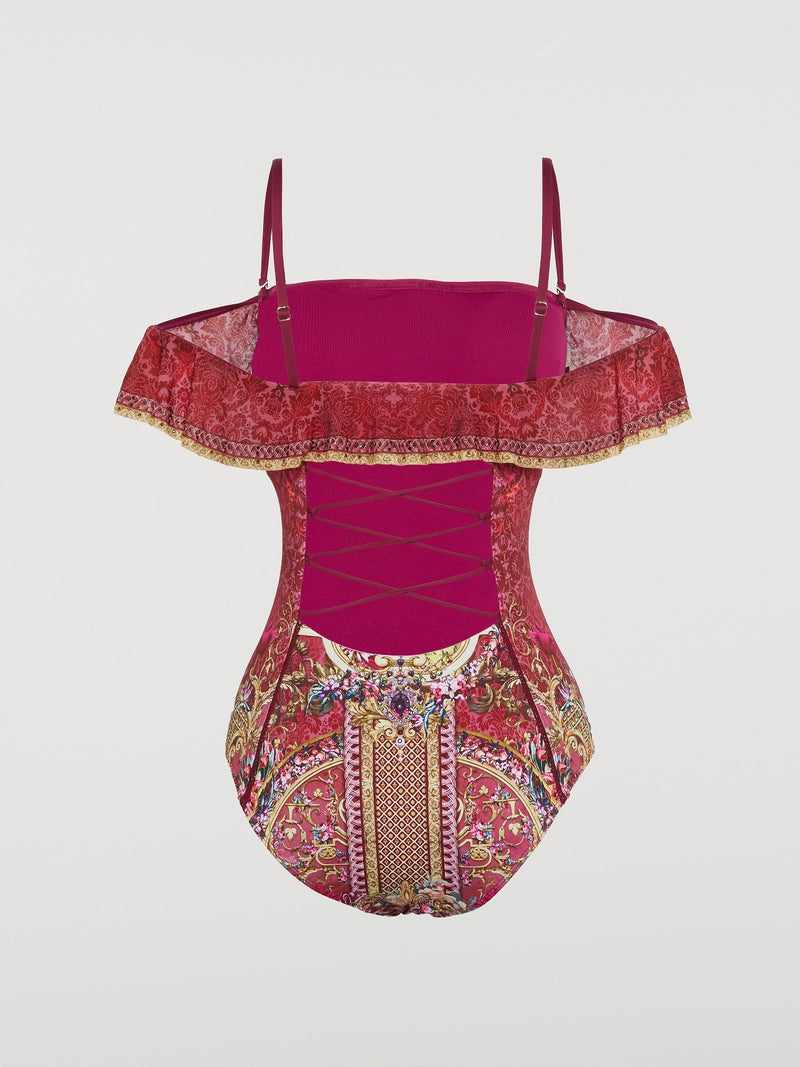 Off-The-Shoulder One Piece Swimsuit