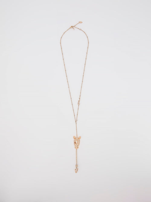 Gold Crystal Studded Cavalli Necklace