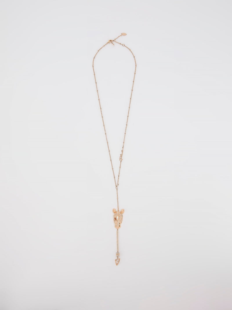 Gold Crystal Studded Cavalli Necklace