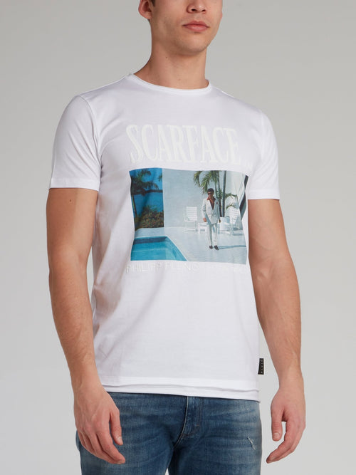 Scarface White Graphic T-Shirt