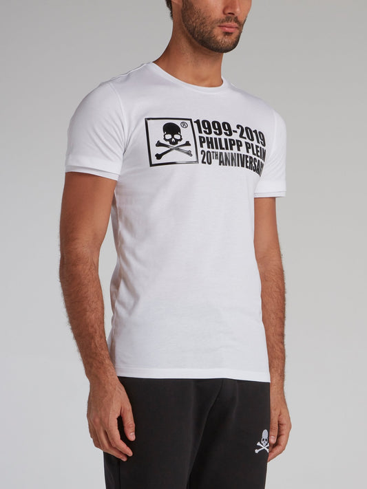 White Rubber Print Statement T-Shirt