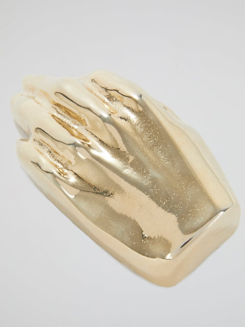 Gold Hand Brooch