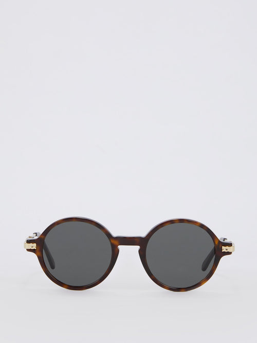 Jeibi Tortoiseshell Round Sunglasses