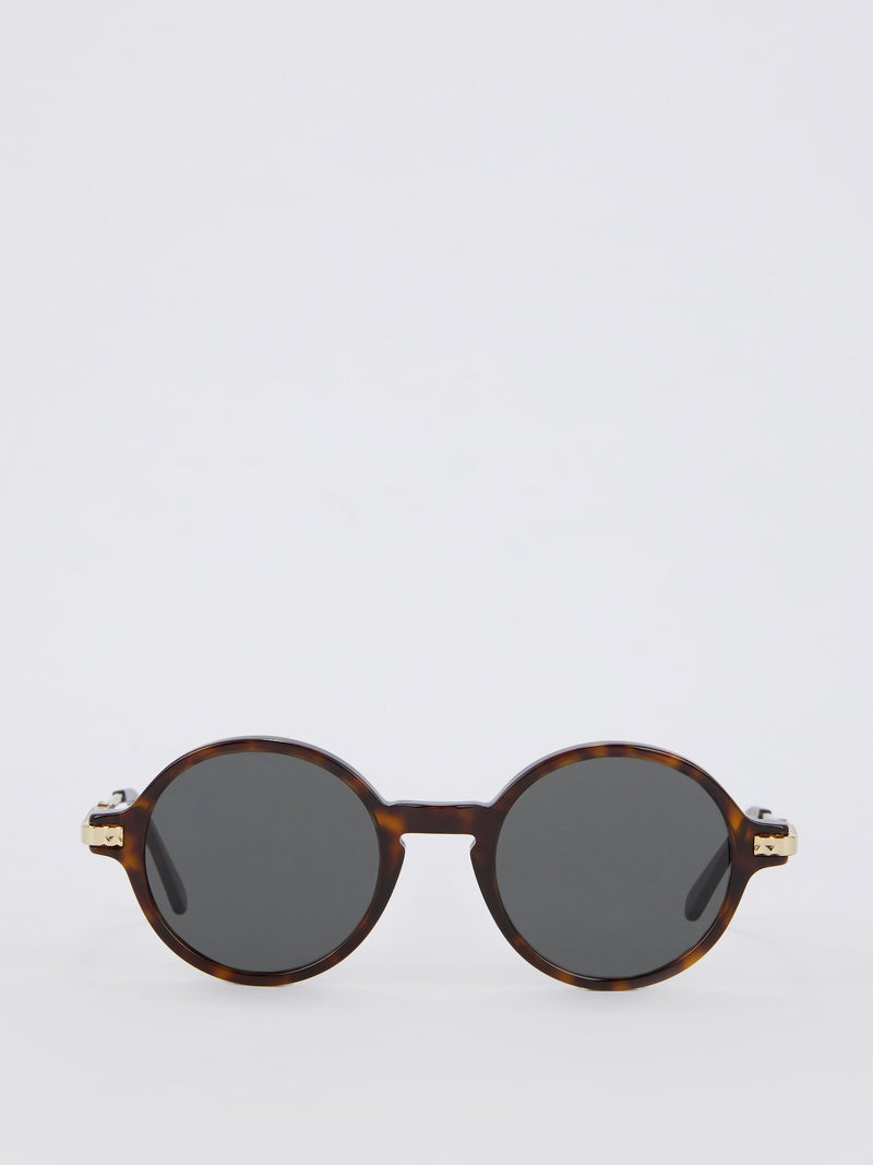 Jeibi Tortoiseshell Round Sunglasses