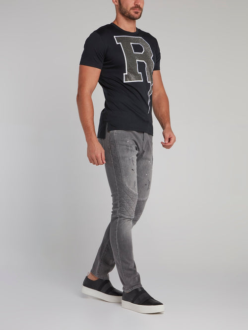 Cosmos Black Studded T-Shirt