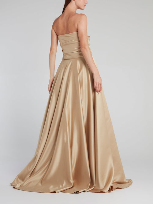 Gold Sculpted Mikado Gown