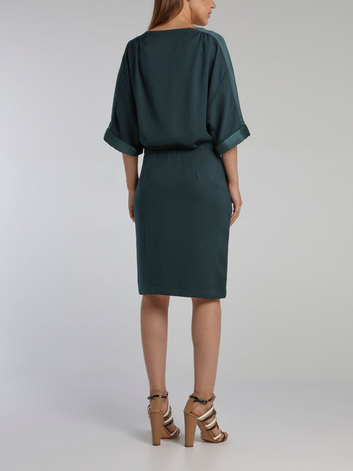 Vampas Teal Three-Quarter Sleeve Dress