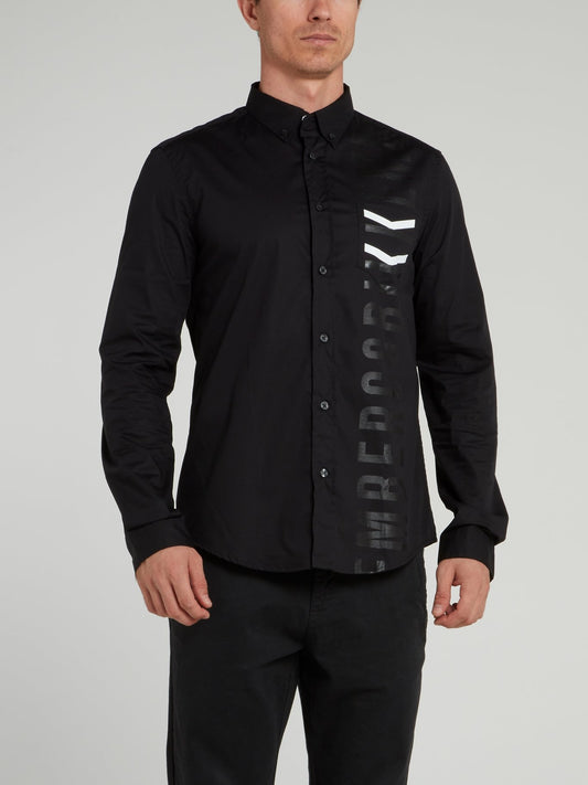 Black Chevron Pocket Shirt