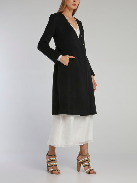 Black Rear Studded Long Coat