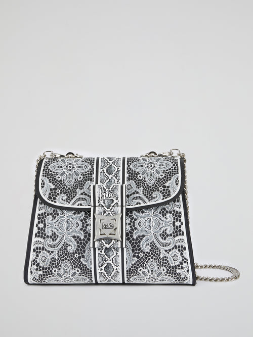 White Adamantia Lace Shoulder Bag