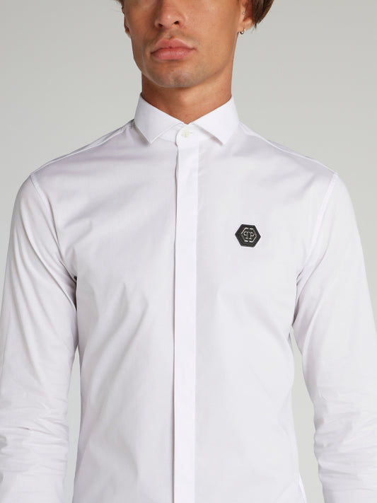 Space Plein White Long Sleeve Shirt