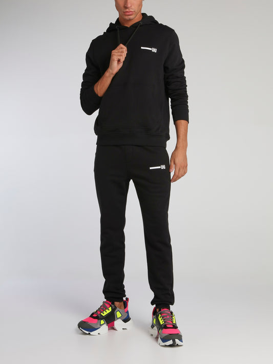 Black Contrast Tape Track Pants