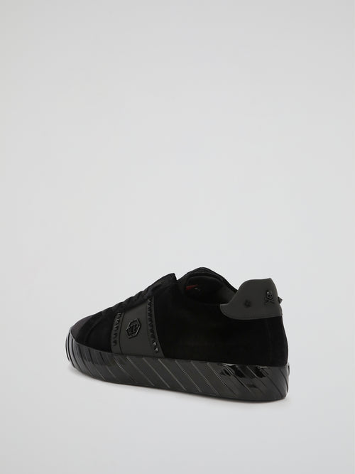 Midnight Black Chenille Sneakers