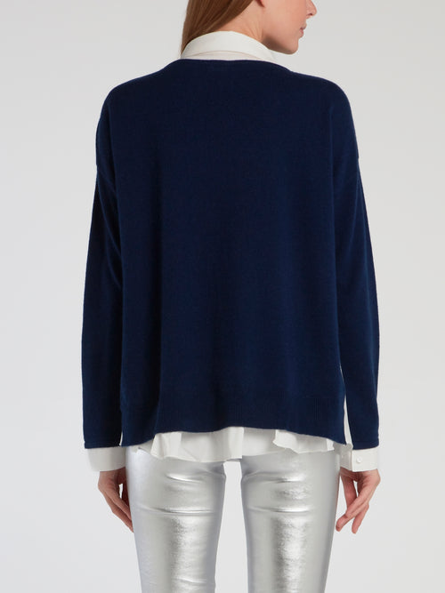 Navy Overlay Pullover