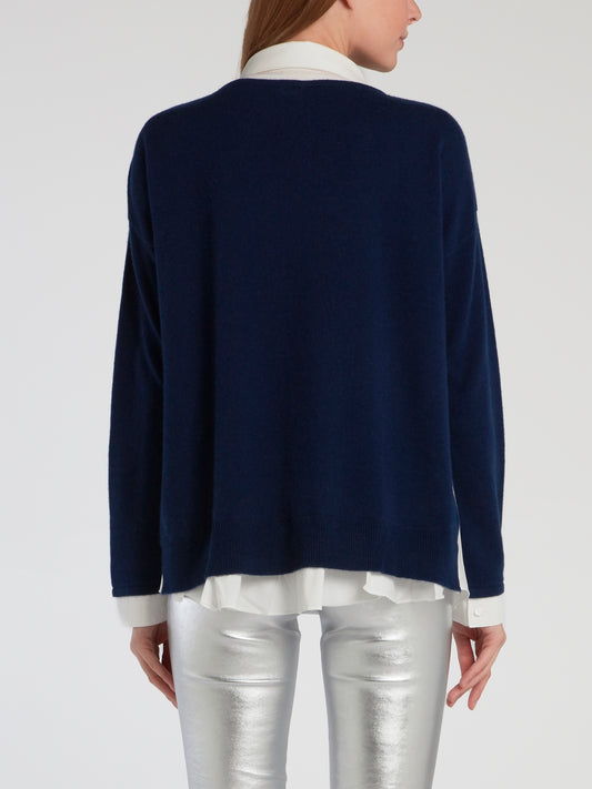 Navy Overlay Pullover