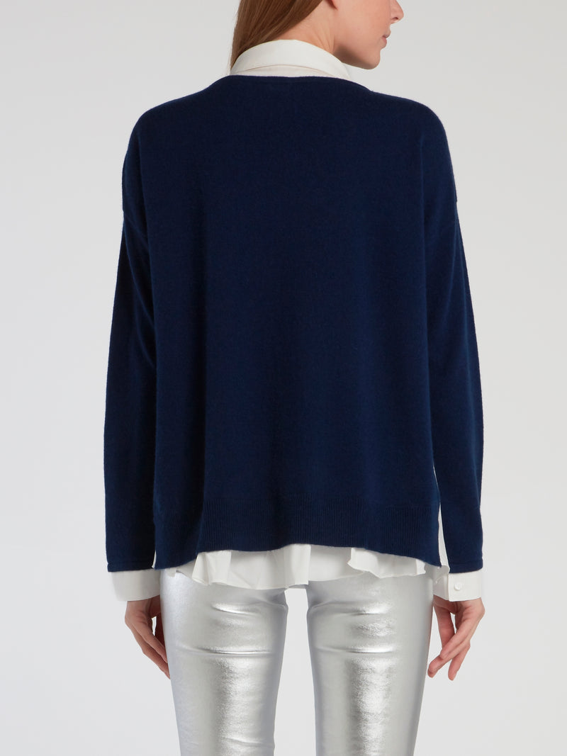 Navy Overlay Pullover