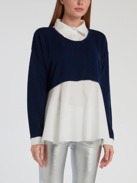 Navy Overlay Pullover