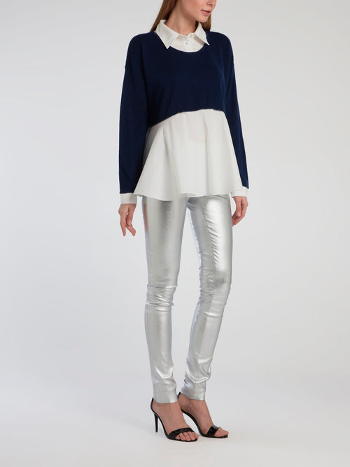 Navy Overlay Pullover
