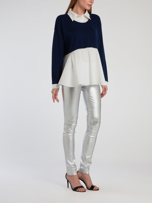 Navy Overlay Pullover